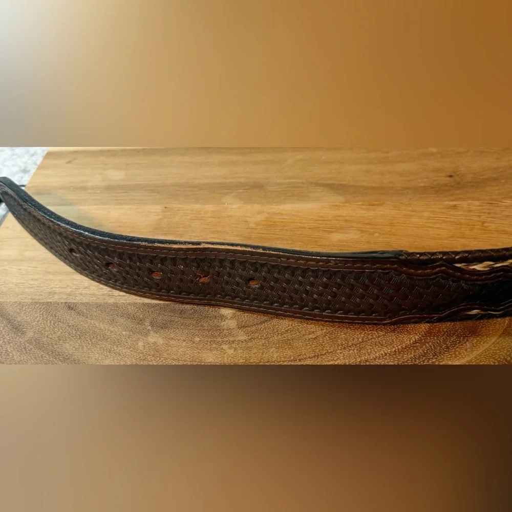Grant’s Leather | Men’s/Unisex Western Leather Belt w/Woven Horse Hair, Size 46